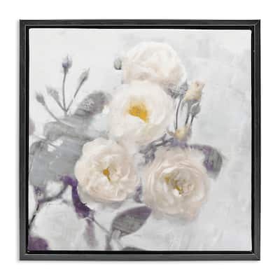 Stupell Bundle of White Blooms Framed Floater Canvas Wall Art Design By Emily Ford