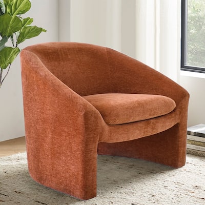 Chenille Upholstered Barrel Chair