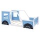 preview thumbnail 6 of 22, Classic Design Twin Size Car-Shaped Platform Bed with Wheels,Sturdy Pine Wood and Safety Guardrail