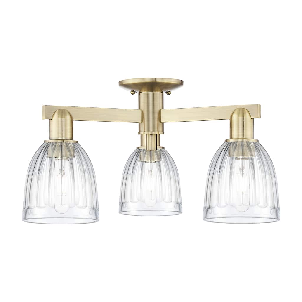 Innovations Lighting Endless Possibilities Arcadia - Brookfield - 3 Light 23" Semi-Flush Mount with Clear Shade