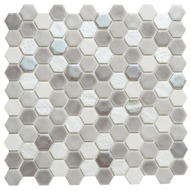 Eterna Hex 1x1 Glass Hexagon Mosaic Tile - Floor, Wall & Backsplash
