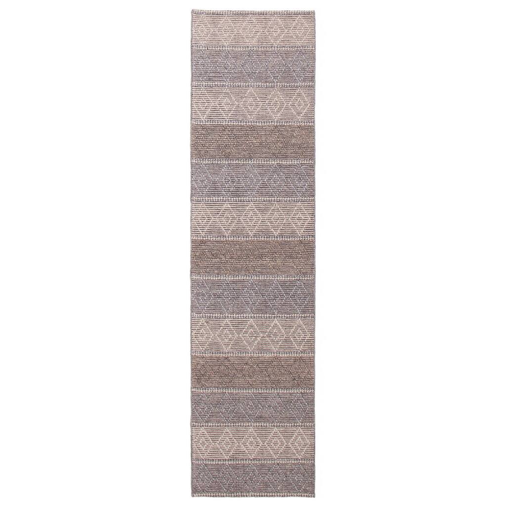 ECARPETGALLERY Braid weave Sienna Grey Wool Rug - 2'8 x 10'5