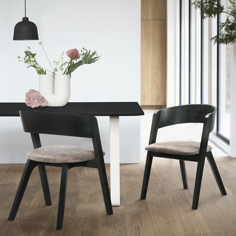 Venus Jackie Wood and Marble Round 5 Piece Dining Set