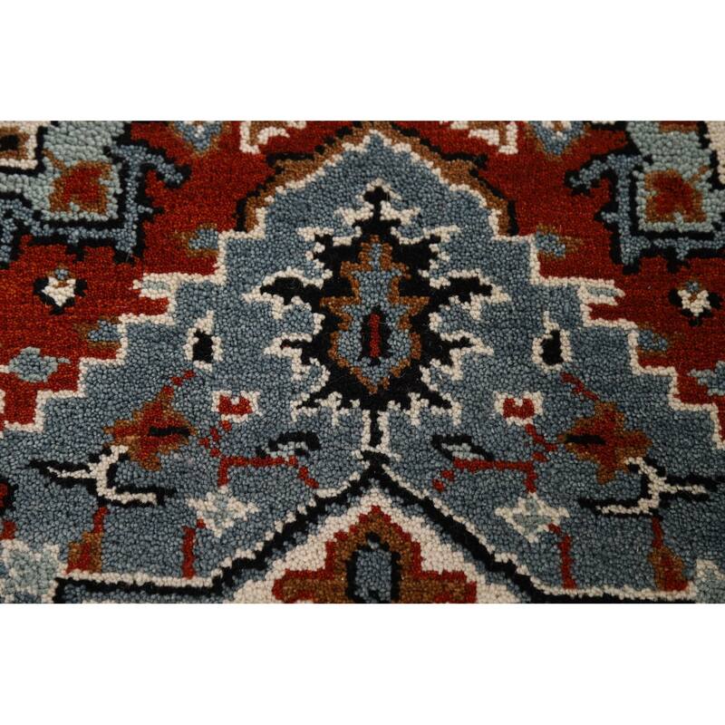 Geometric Blue Kazak Indian Foyer Rug Hand-Knotted Wool Carpet - 2'0" x 3'0"