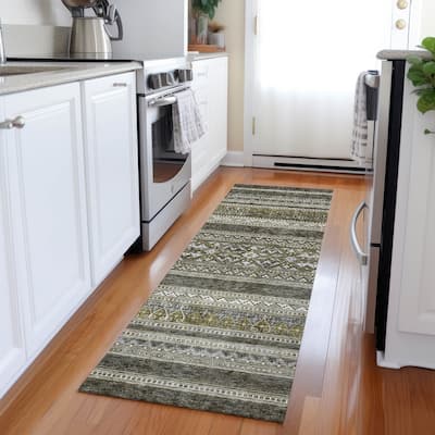 Machine Washable Indoor/ Outdoor Chantille Boho Tribal Rug