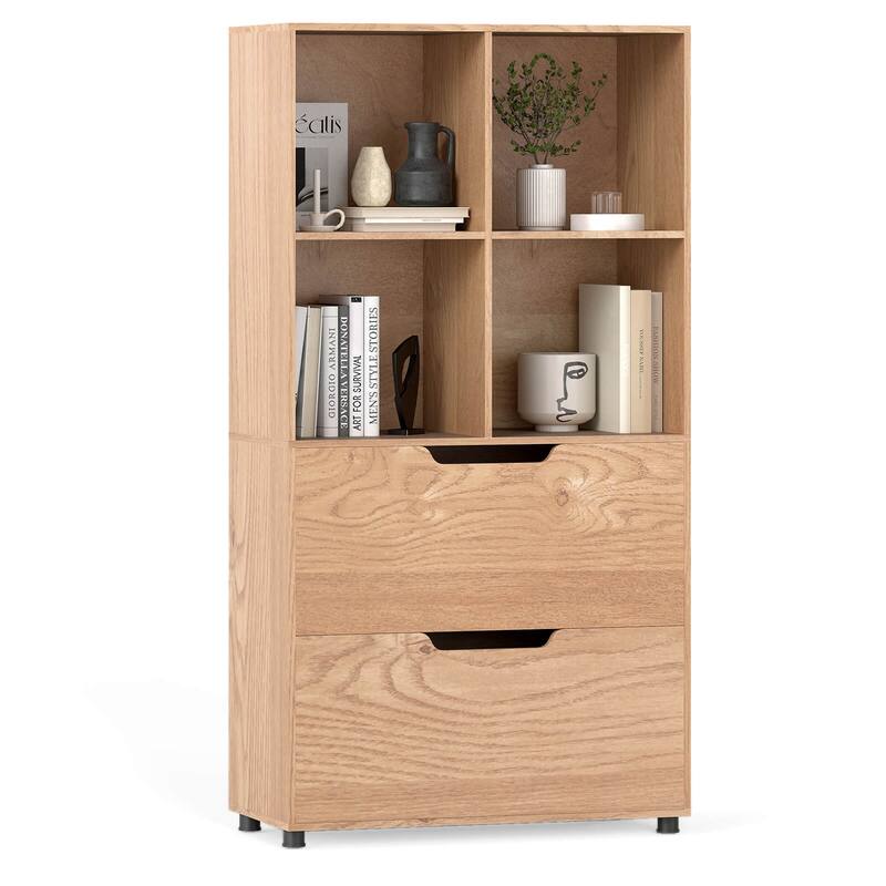 Costway 51” 5-Tier 4-Cube Bookcase with 2 Drawers for Living Room, - See Details