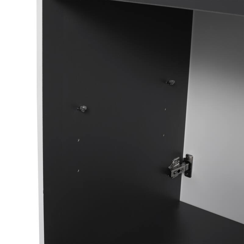 36" Freestanding Bathroom Vanity with Soft-Close Doors, Adjustable Storage Shelves, and 3 Metal Handle Options