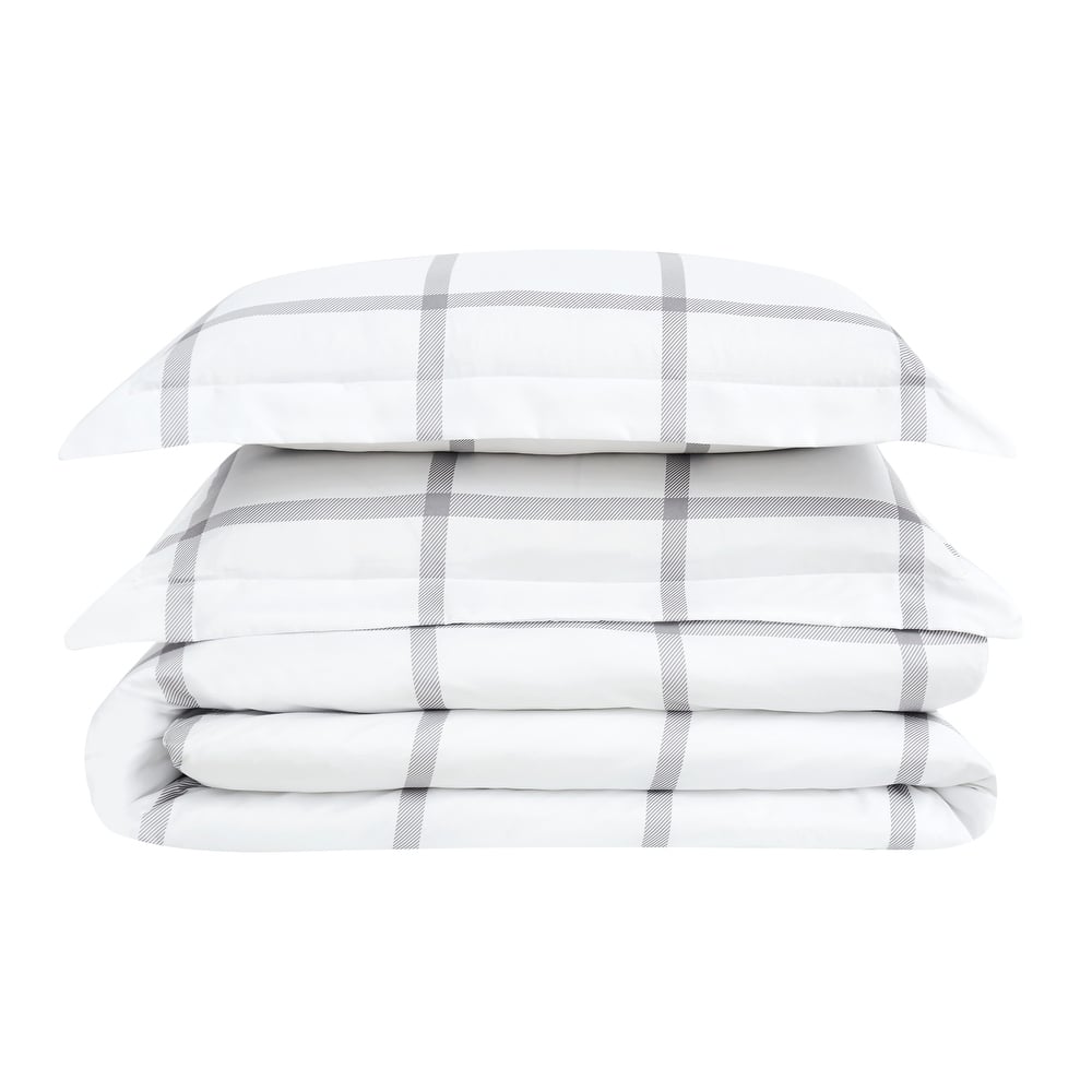 Truly Soft Printed Windowpane Duvet Cover Set
