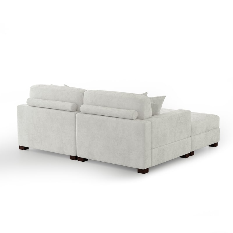 Modern Chenille Oversized Modular Sectional Sofa with 2 Ottoman