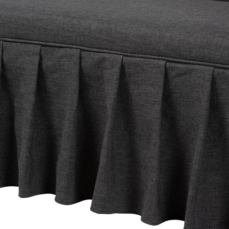 Randolph 3-Piece Fabric Upholstered Dining Nook Set - Corner Kitchen Banquette with Skirted Base, L-Shaped Breakfast Nook