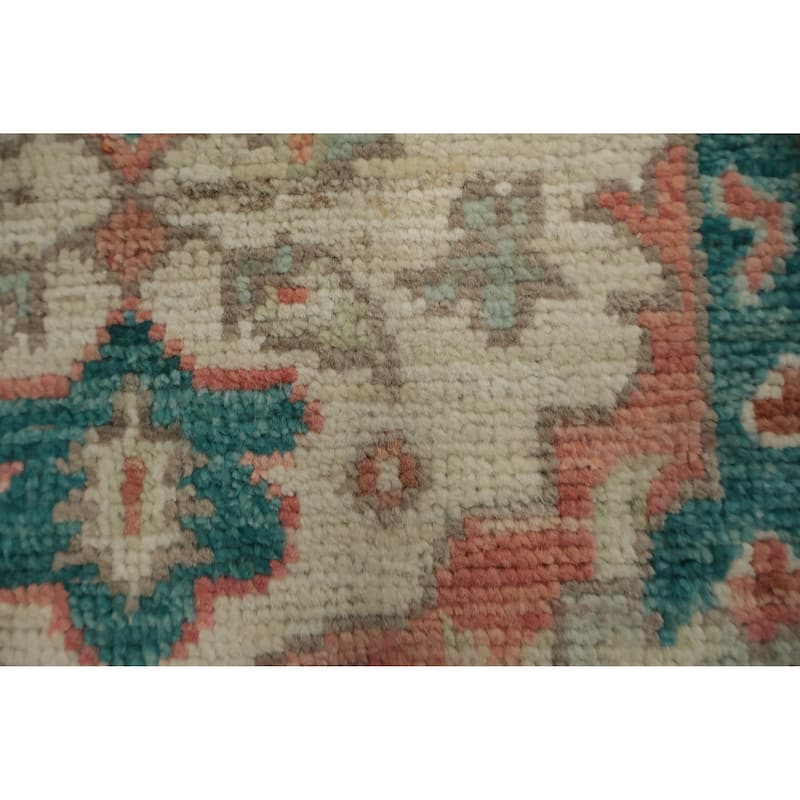 Hand Knotted Oriental 100% Wool Carpet Transitional Floral Beige & Ivories Oushak Area Rug - 3' 0'' X 2' 0''
