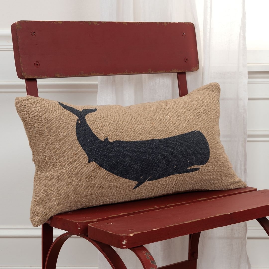 Beige Whale Lumbar Throw Pillow - On Sale - Bed Bath & Beyond - 31484979