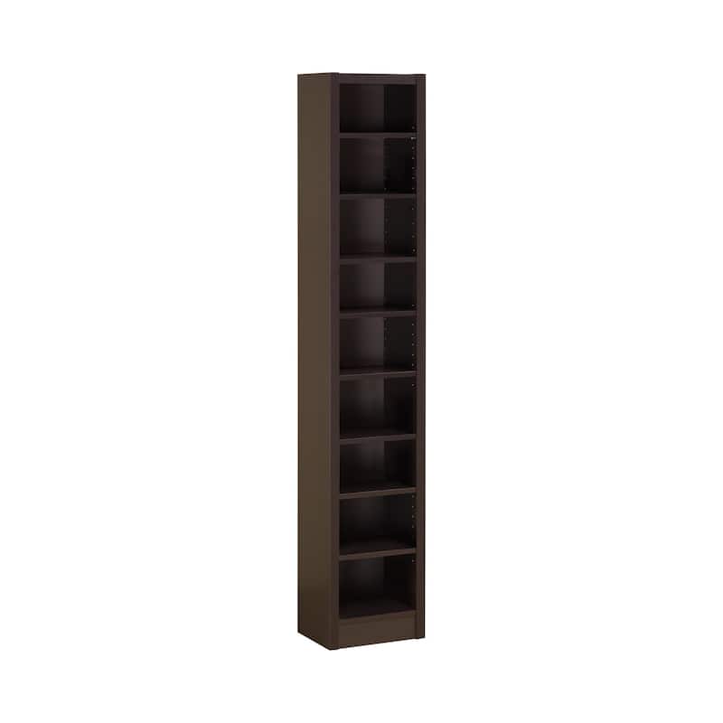 Narrow Bookcase Wooden Shelf Unit Tall Book Storage Organizer - 13