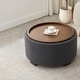 preview thumbnail 4 of 51, Huimo Modern round wooden tray Ottoman with Storage