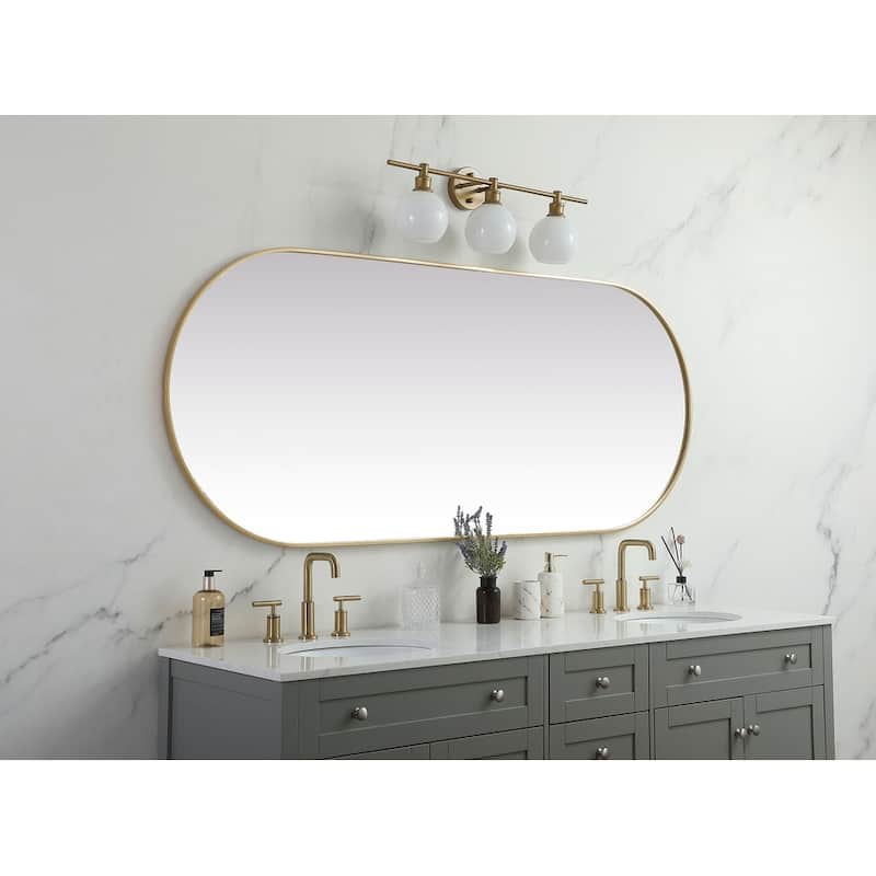 Indigo Home Metal Frame Oval Mirror 30x72 Inch