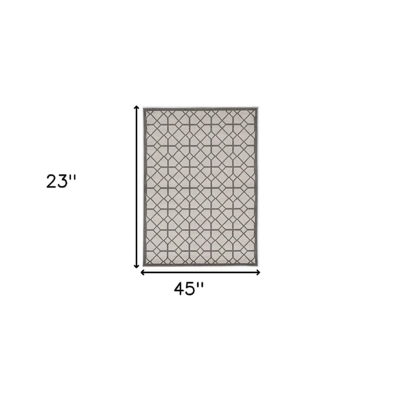 Alfimi Modern Geometric Weather Resistant Modern Chic Outdoor Rug - 2' x 4'