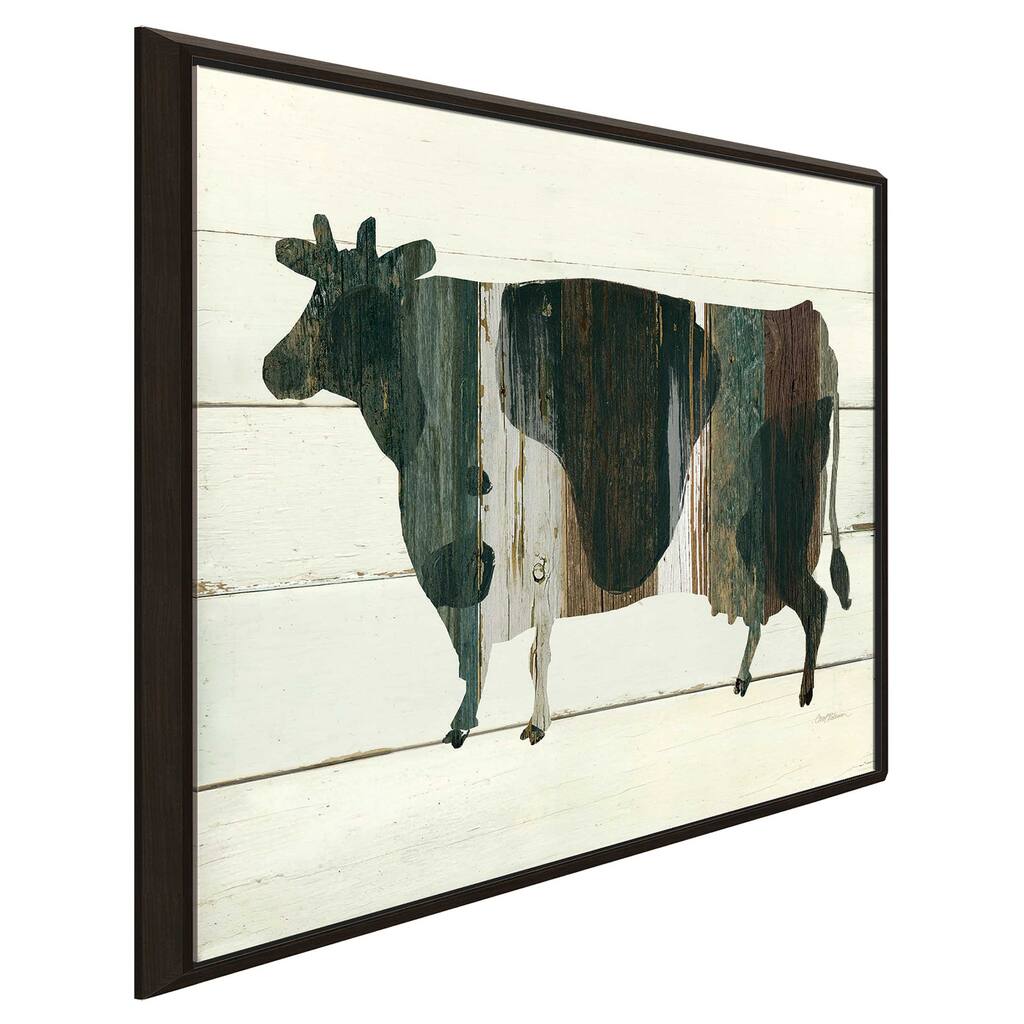 "Woodgrain Cow" by Carol Robinson Print on Floating Canvas