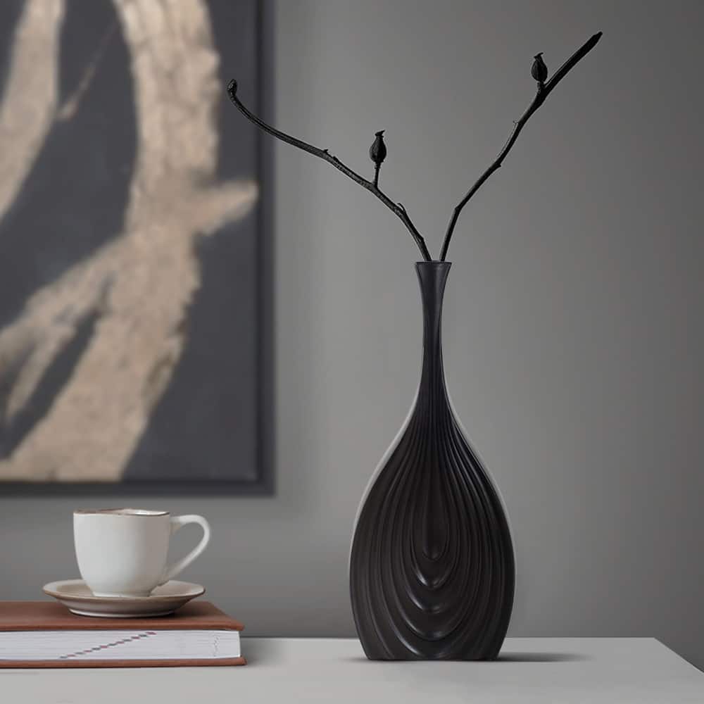 Allan Andrews Tapered Matte Black Ceramic Onion Vase Collection