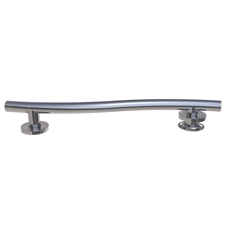 Keeney Wave Designer Grab Bar 1.25 Dia x 16 in., Polished Chrome