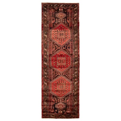 ECARPETGALLERY Hand-knotted Andelz Red Wool Rug - 3'7 x 10'6