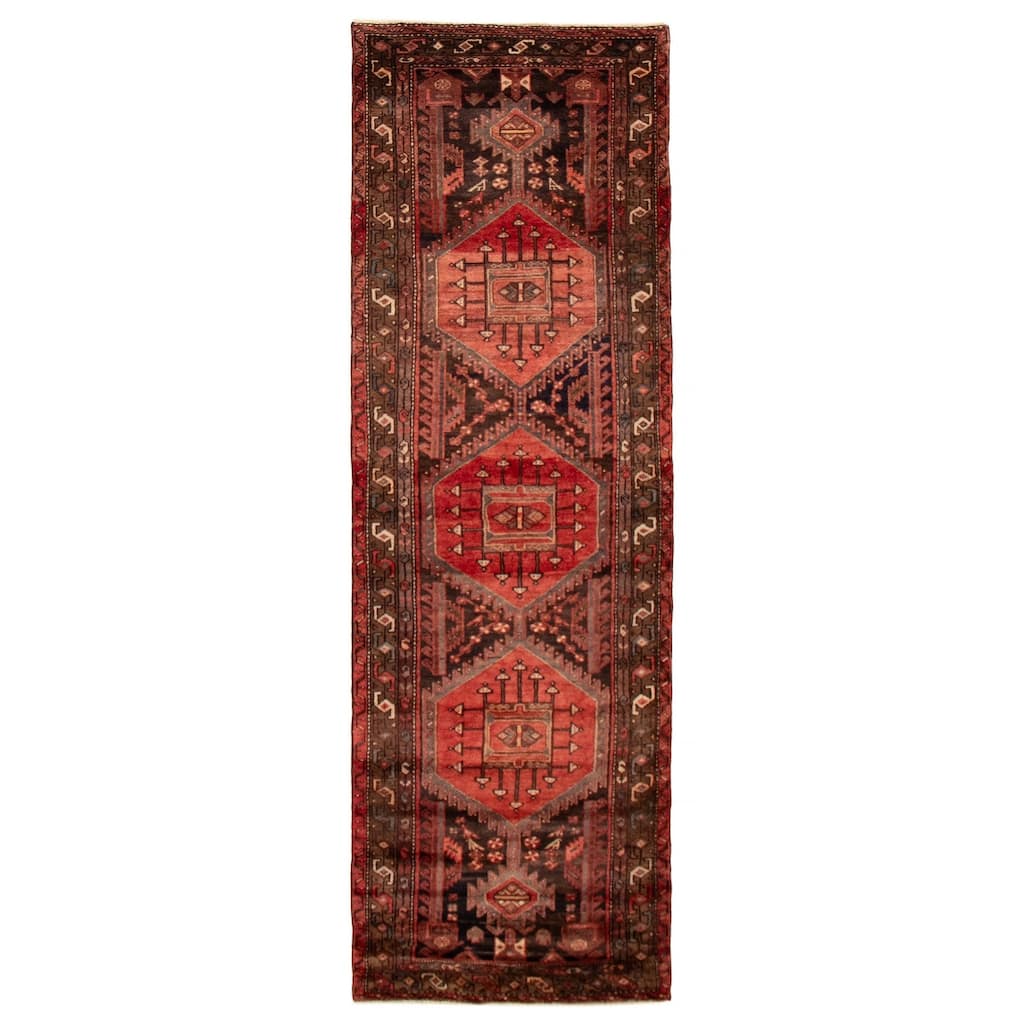 ECARPETGALLERY Hand-knotted Andelz Red Wool Rug - 3'7 x 10'6