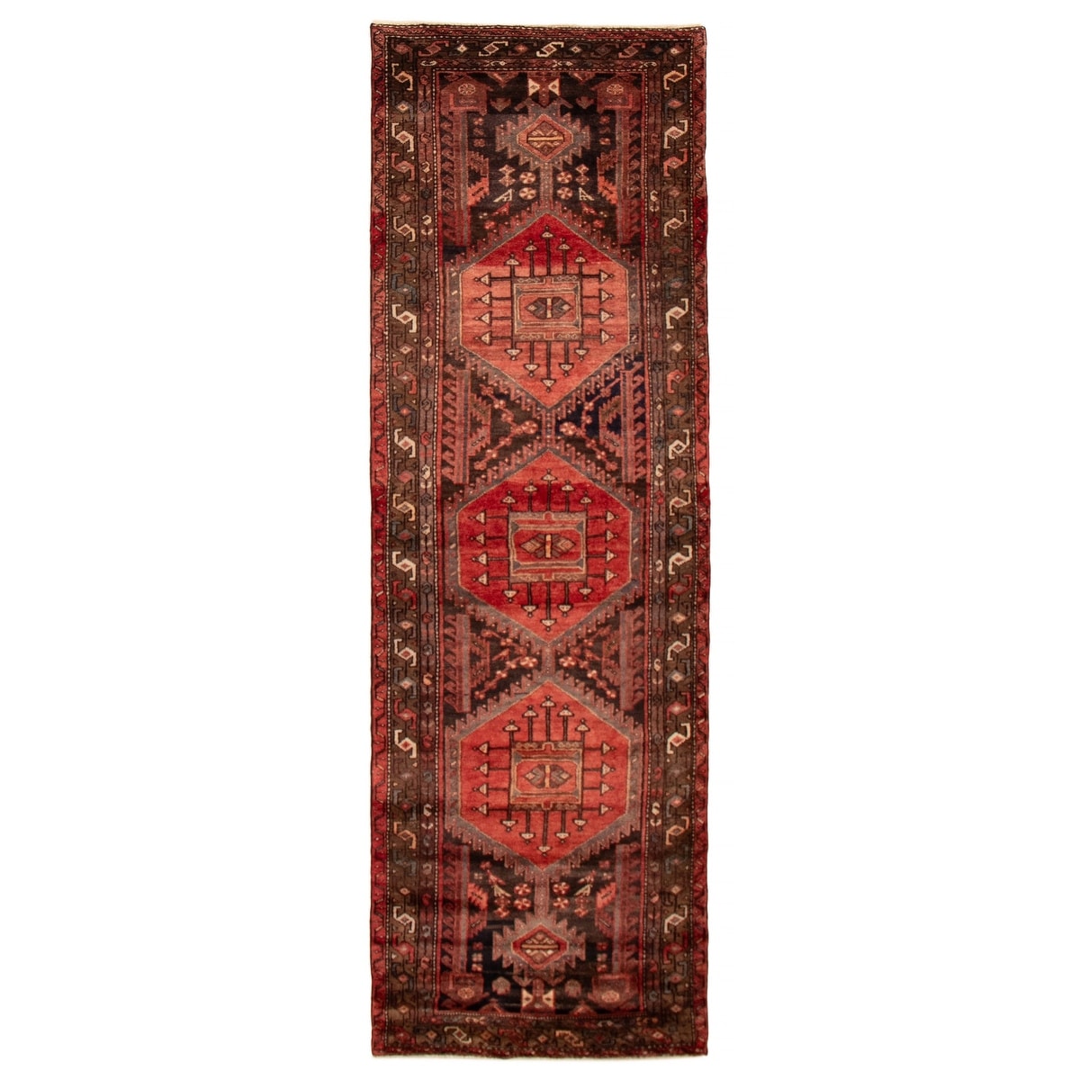 ECARPETGALLERY Hand-knotted Andelz Red Wool Rug - 3'7 x 10'6