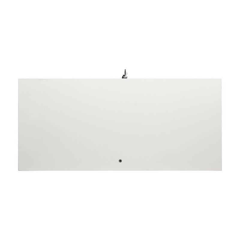 Two Door Glass Cabinet Glass Display Cabinet with 3 Shelves, White