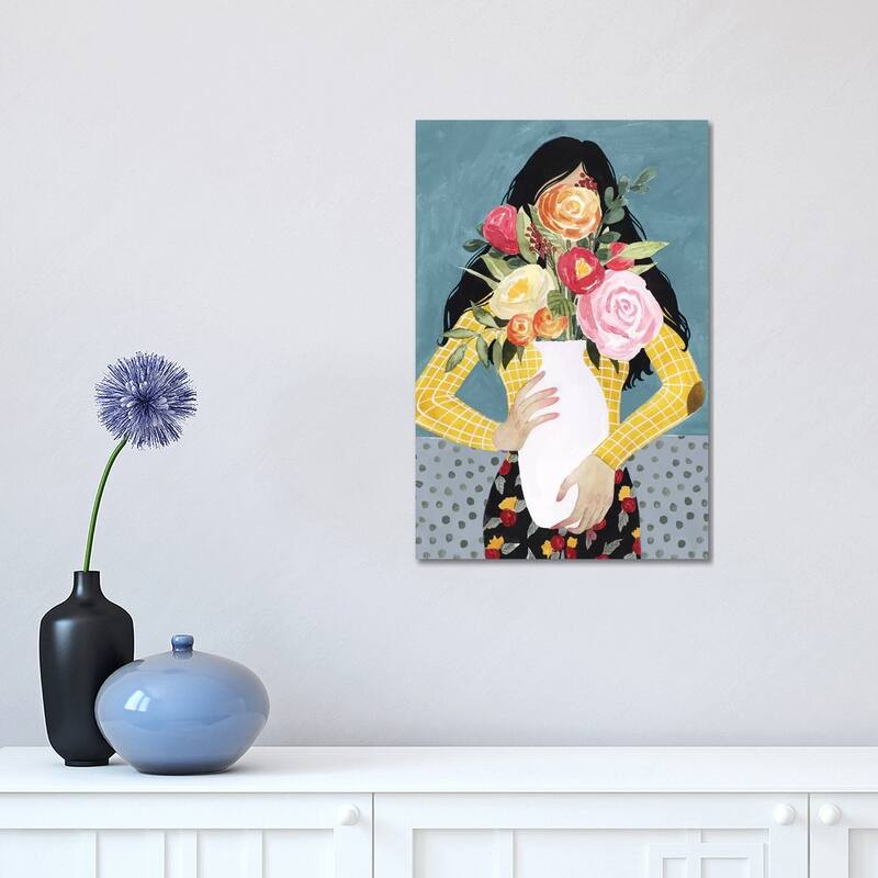 iCanvas "Flower Vase Girl II" by Grace Popp Canvas Print - 18x12x1.5