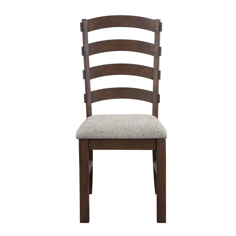 Grey and Rustic Brown Ladder Back Side Chairs (Set of 2) - Brown