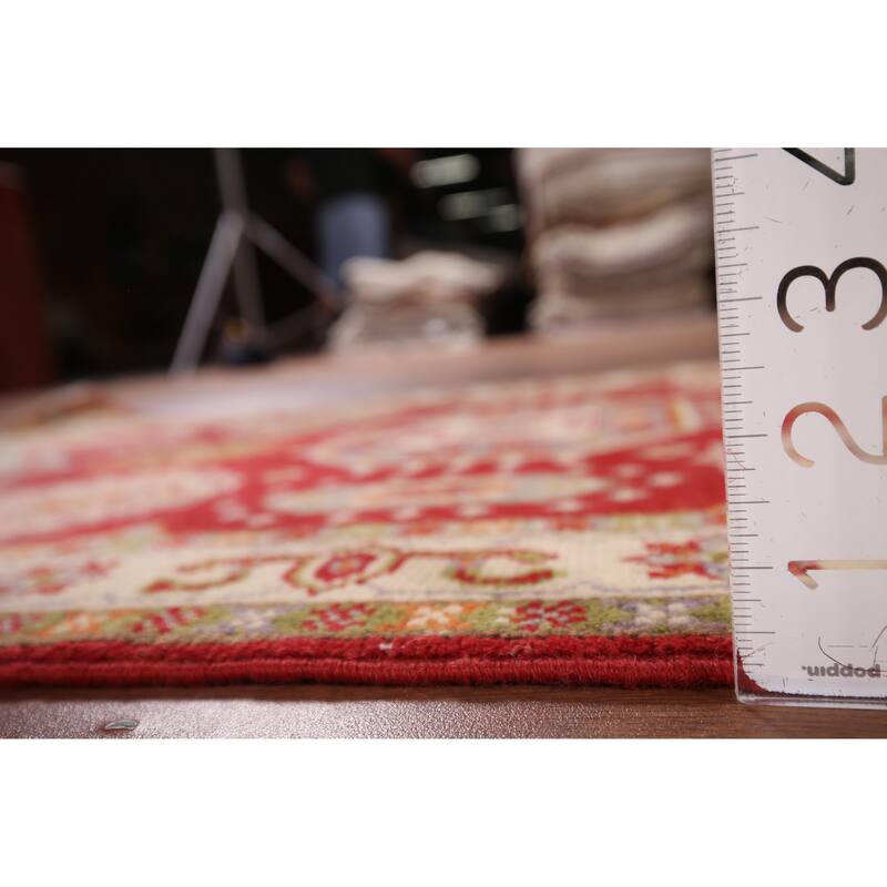 Geometric Red Kazak Accent Rug Hand-Knotted Oriental Wool Carpet - 2'7" x 4'1"