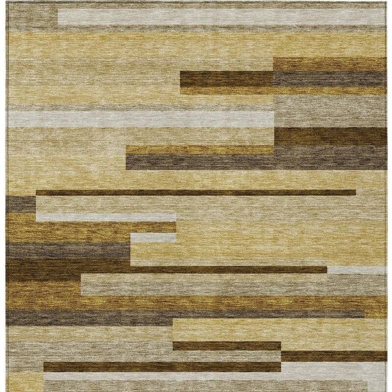 HomeRoots Striped Transitional Rectangle Outdoor Rug - 8' X 10'