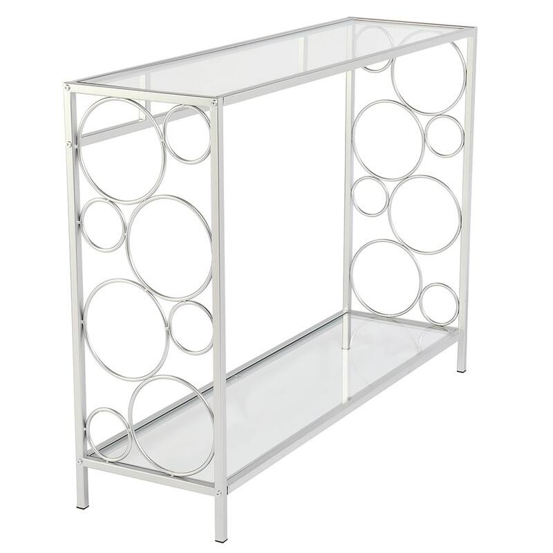 Console Table, Circle/Rectangle Shape - Circle Shape - White