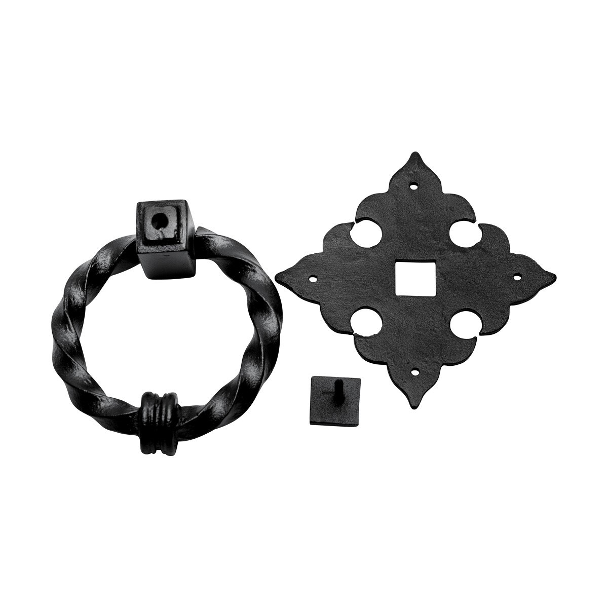 thumbnail image 2 of Cast Iron Front Door Knocker - Black, 7" X 4.5", Rustproof Finish With Mounting Hardware 2 of 10
