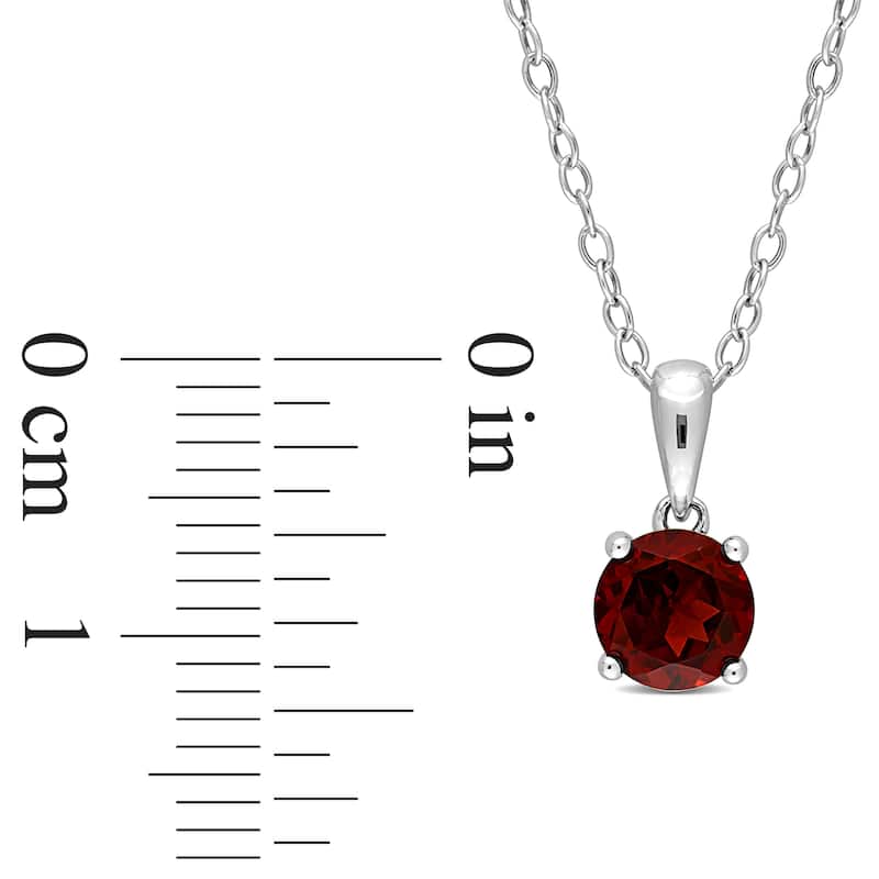 Miadora Birthstone Gemstone Heart Design Solitaire Necklace Sterling Silver