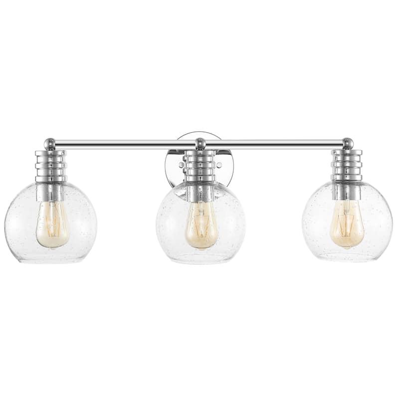 SAFAVIEH Lighting Egita 3-Light 26-inch Speckled Glass Wall Sconce (LED Bulbs Included) - 26.8 In. W x 7.8 In. D x 8.8 In. H