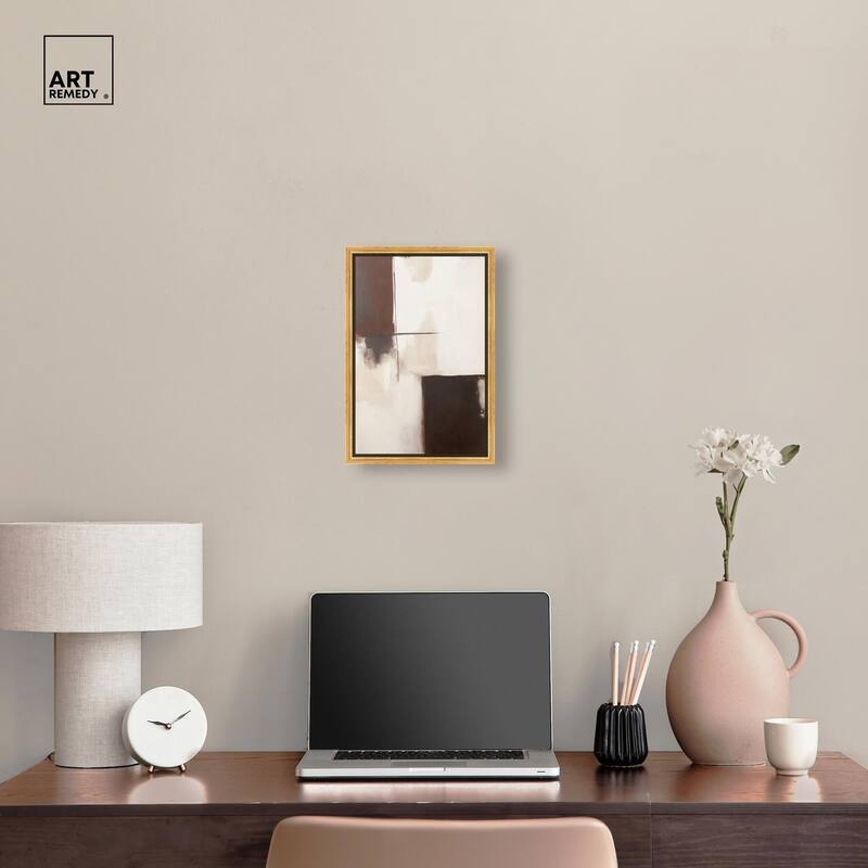 Burgundy and Beige Canvas by Art Remedy