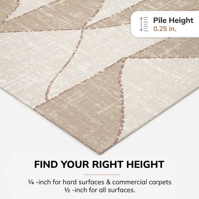 Jani 36"x48" Rug'd Chair Mat-Rug Style Office Chairmat for Carpet & Hard Floors| 0.25" Thick |Non-Slip, Foldable Desk Chair Mat
