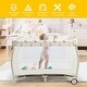 preview thumbnail 5 of 8, Gymax Portable Foldable Baby Playard Playpen Nursery Center w/ - Beige - 40'' x 28.5'' x 41''(L x W x H)