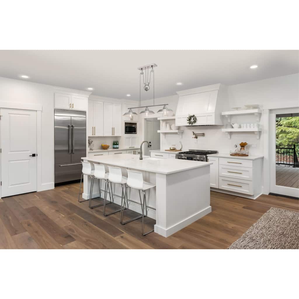 Westinghouse Lighting Iron Hill Three-Light Indoor Island Pulley Pendant, Brushed Nickel Finish - 3-Light