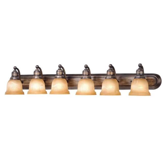 Bellevue Colt 6 Light 48" Wide Bathroom Vanity Light - Parisian Bronze