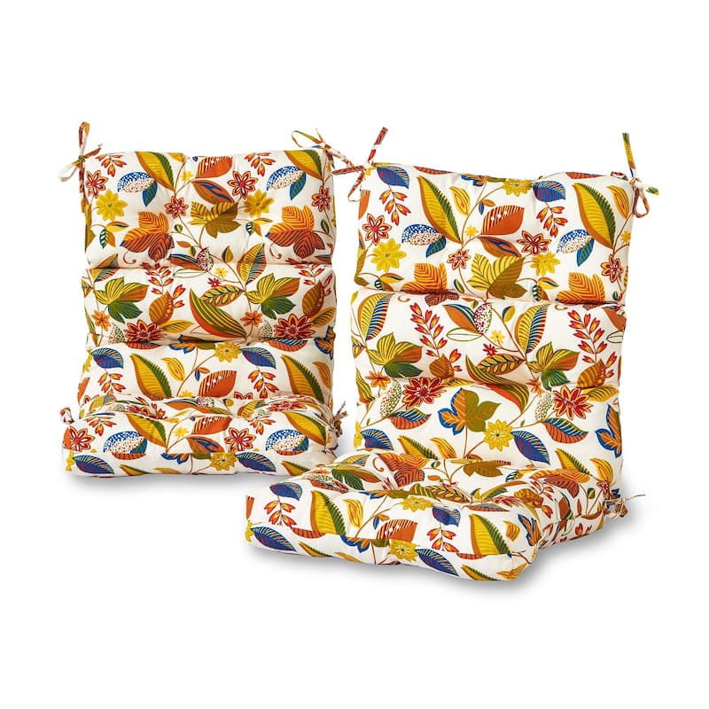 44-in x 22-in Outdoor Esprit Floral High Back Chair Cushion (Set of 2) (Cushions Only)