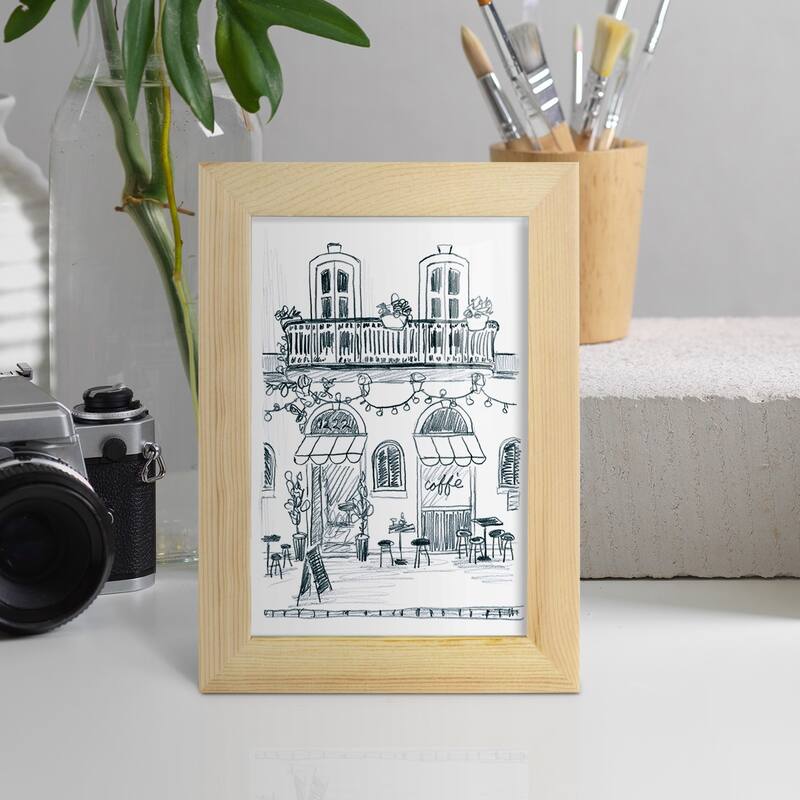 Italian Street Sketch II -Framed Print w/glass-Cherry Red