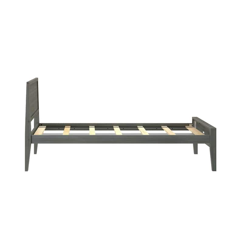 Plank and Beam Twin-Size Bed with Panel Headboard