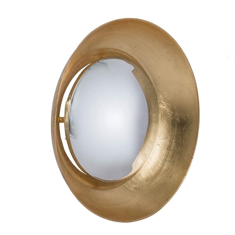 D18.7 x 3.9" Wall Mirror With Led Lighting - Gold