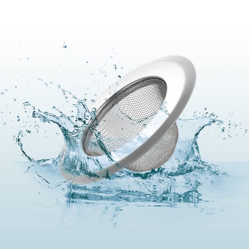 2Pcs Stainless Steel Kitchen Sink Strainer, Silver