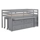 preview thumbnail 17 of 34, Twin Loft Bed with Retractable Desk, 4 Drawers & Shelves, Space-Saving - Grey