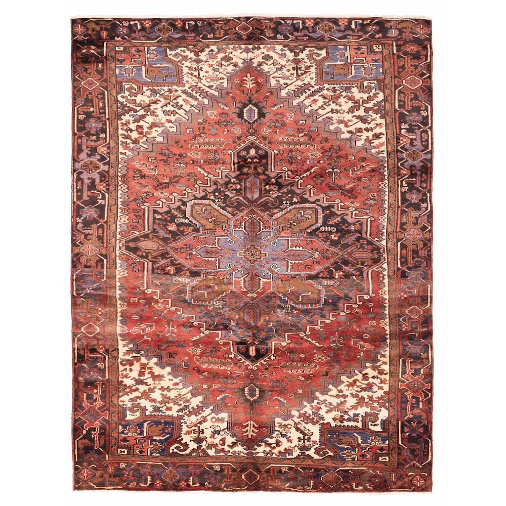 ECARPETGALLERY Hand-knotted Sarabi Dark Red Wool Rug - 7'10 x 10'8