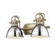 preview thumbnail 1 of 2, Duncan 2 Light Bath Vanity - 16.5"x8.5" 16.5"x8.5" - Aged Brass