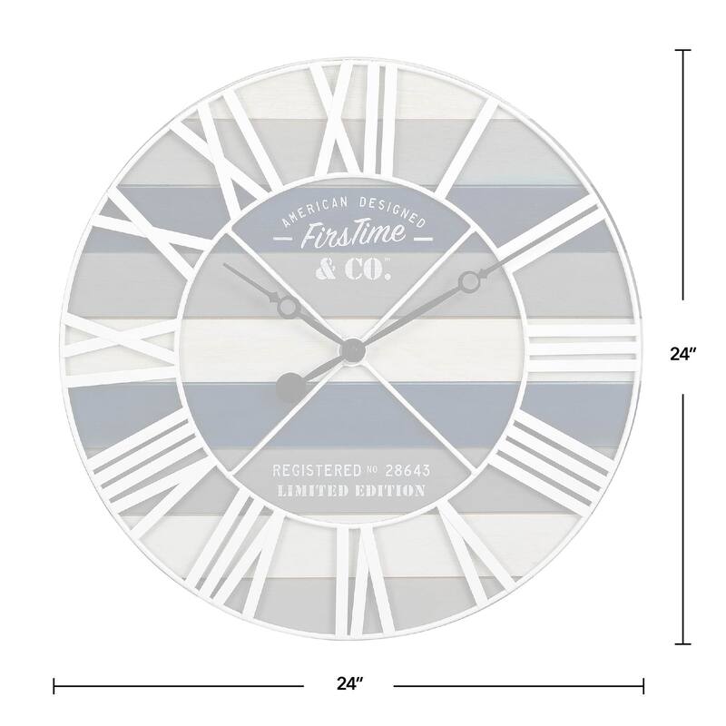FirsTime & Co. Maritime Farmhouse Plank Wall Clock