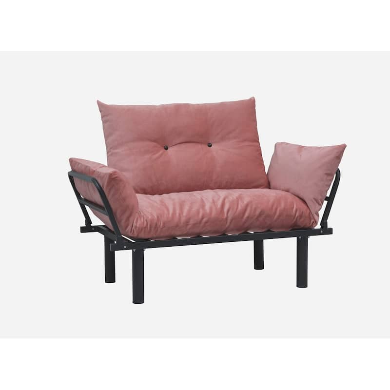 Metal Legs Futon Loveseat